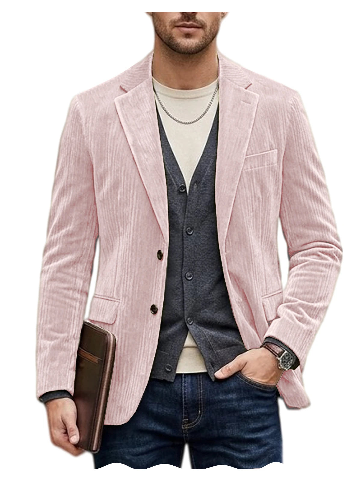 Blazer homme en velours côtelé, coupe ajustée – CLEVI Paris