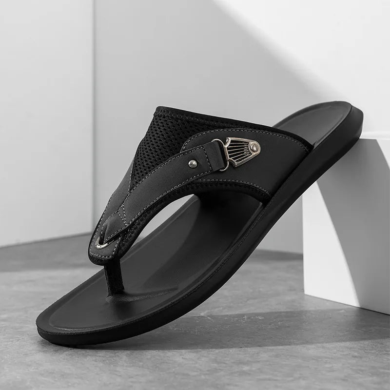 Tongs homme à plateforme en microfibre – CLEVI Paris