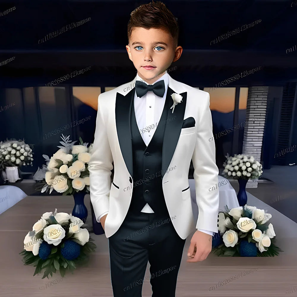Costume 3 Pièces Garçon Mariage Cérémonie Blazer Gilet Pantalon 13 Coloris – CLEVI Paris