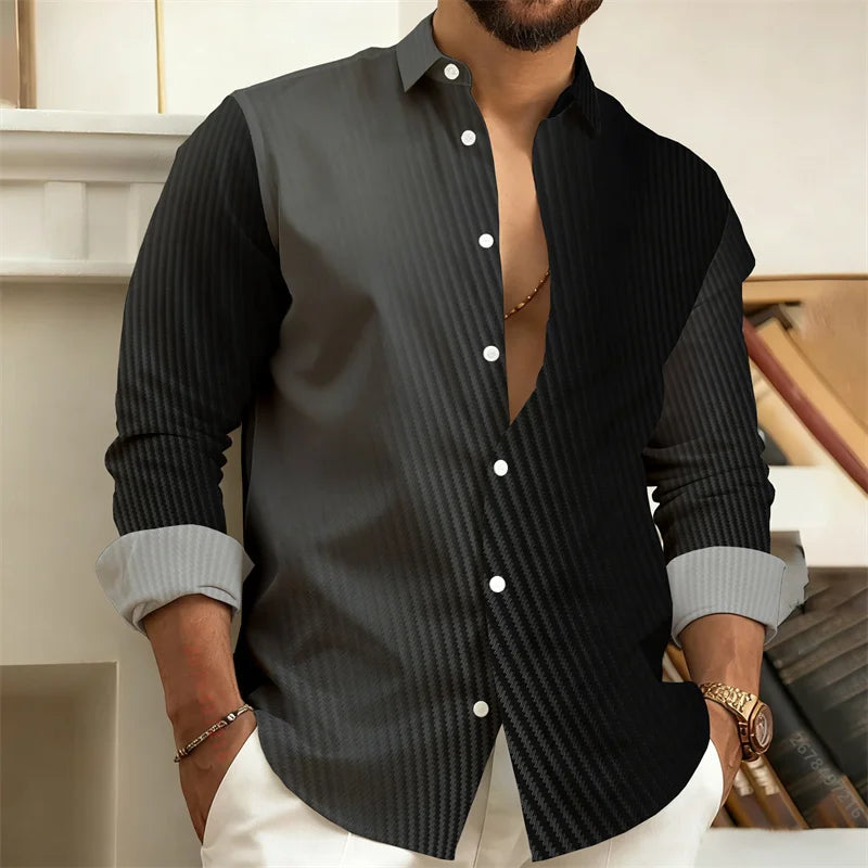 Chemise imprimée homme manches longues – CLEVI Paris