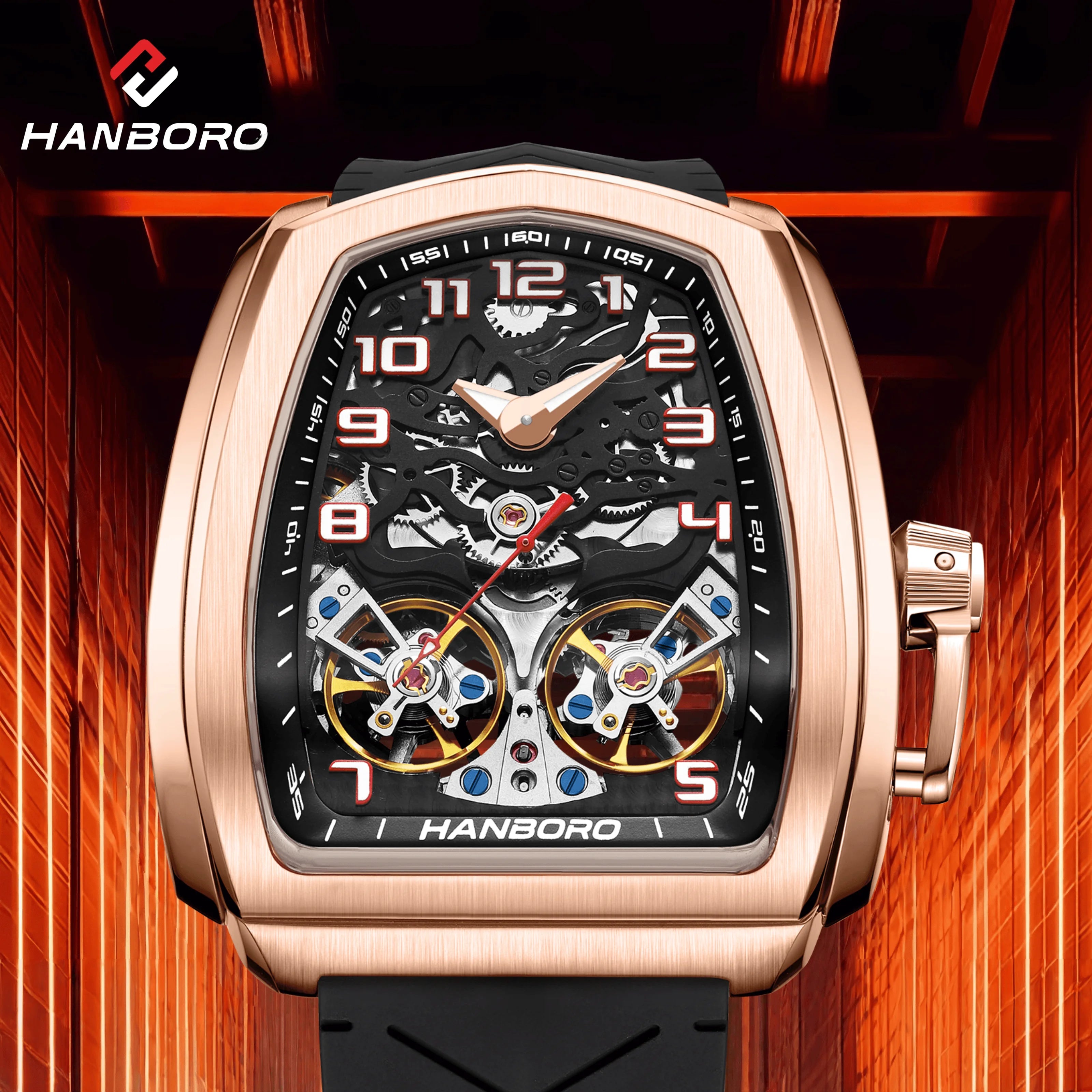 Montre Homme Automatique Double Volant Boîtier Racing Hanboro 985 – CLEVI Paris