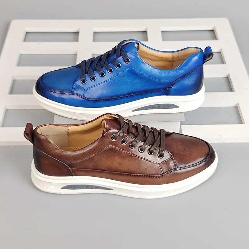 Sneakers en cuir à lacets pour homme – CLEVI Paris