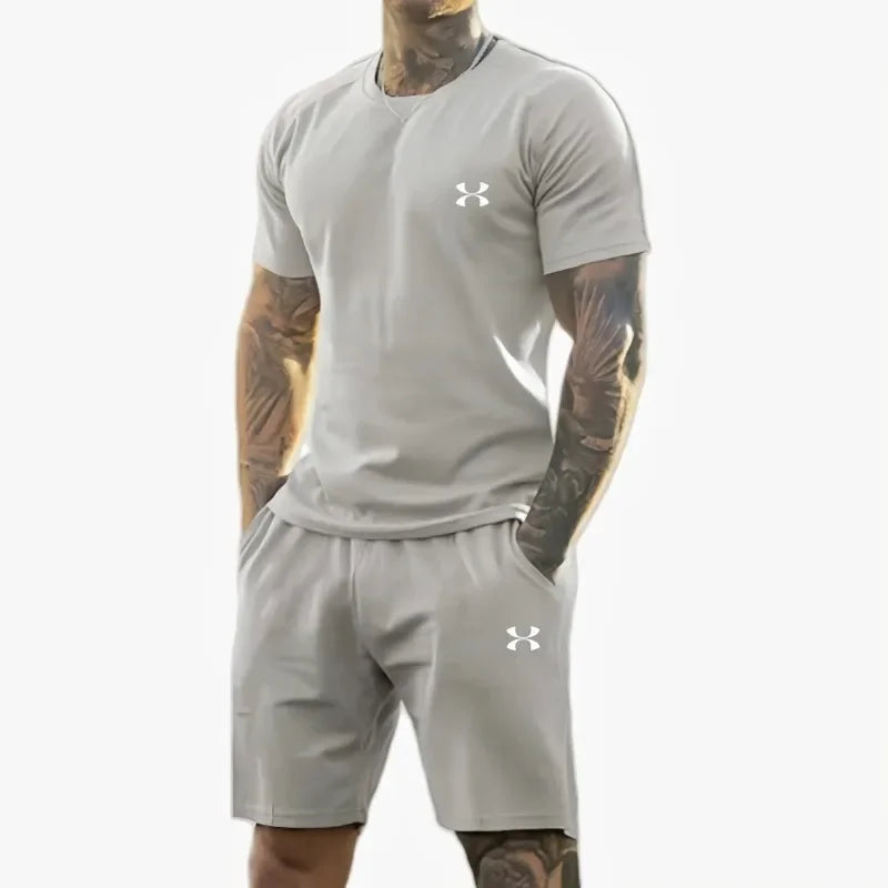 Ensemble 2 Pièces Homme Ice Silk Séchage Rapide Anti-Transpiration Running Fitness – CLEVI Paris