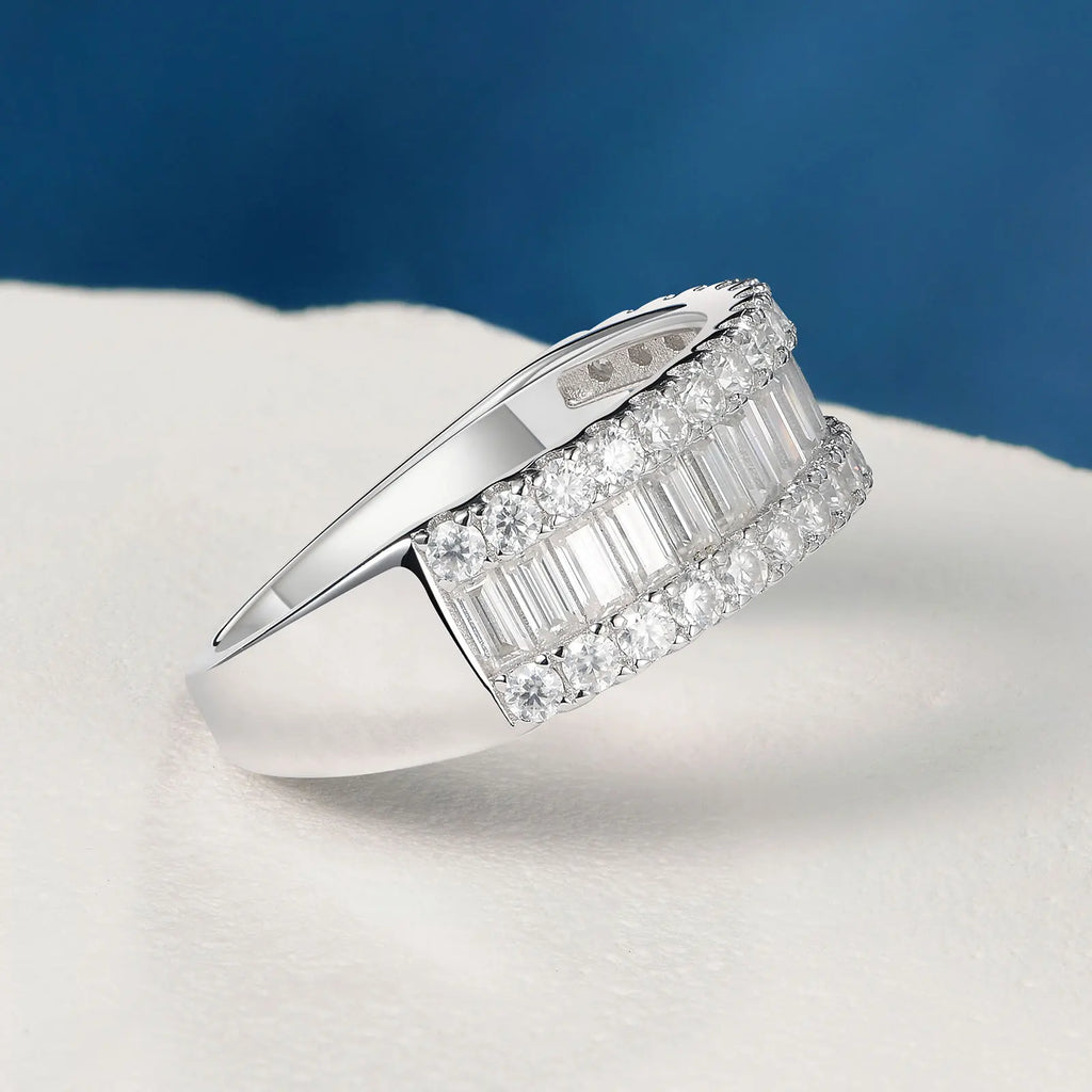 Alliance Femme Moissanite D VVS1 GRA Serti Griffe Argent 925 – CLEVI Paris