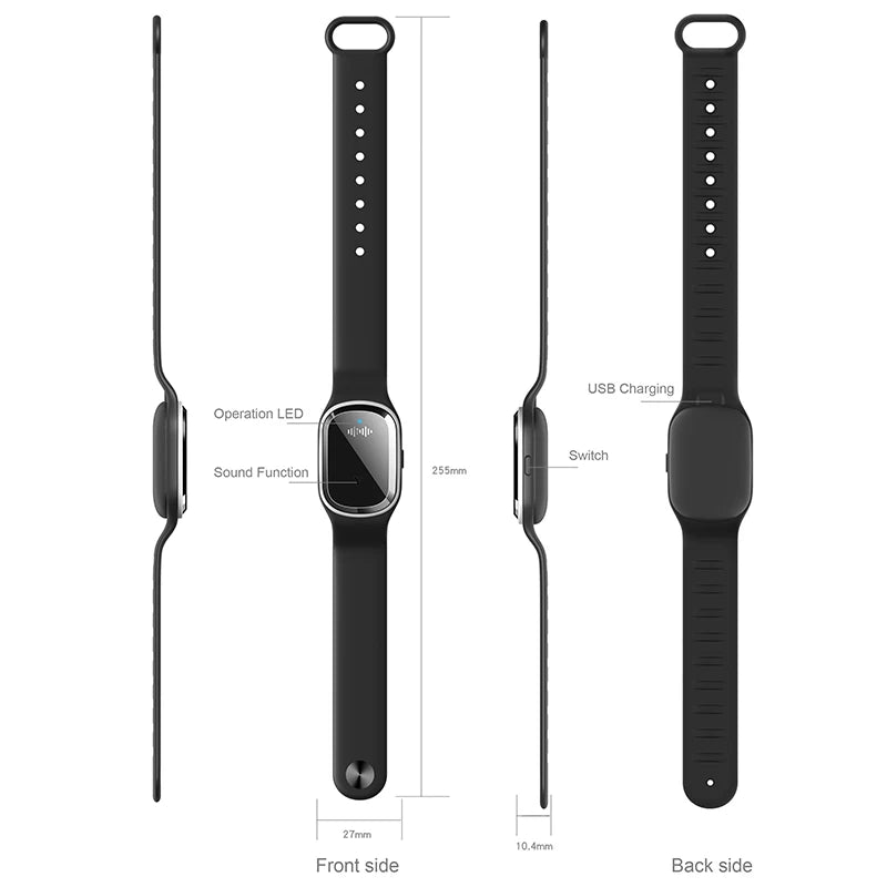 Bracelet Anti-Moustiques USB Rechargeable – Silicone, Réglable, Enfant & Adulte