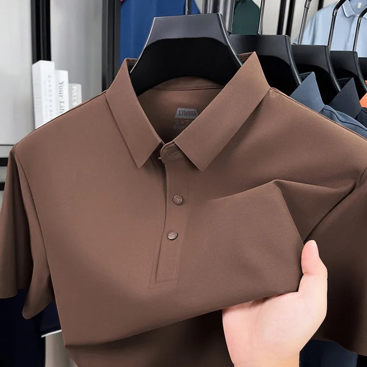 Polo Homme Sans Coutures Séchage Rapide Nylon-Spandex Col Renforcé 12 Couleurs M-4XL – CLEVI Paris