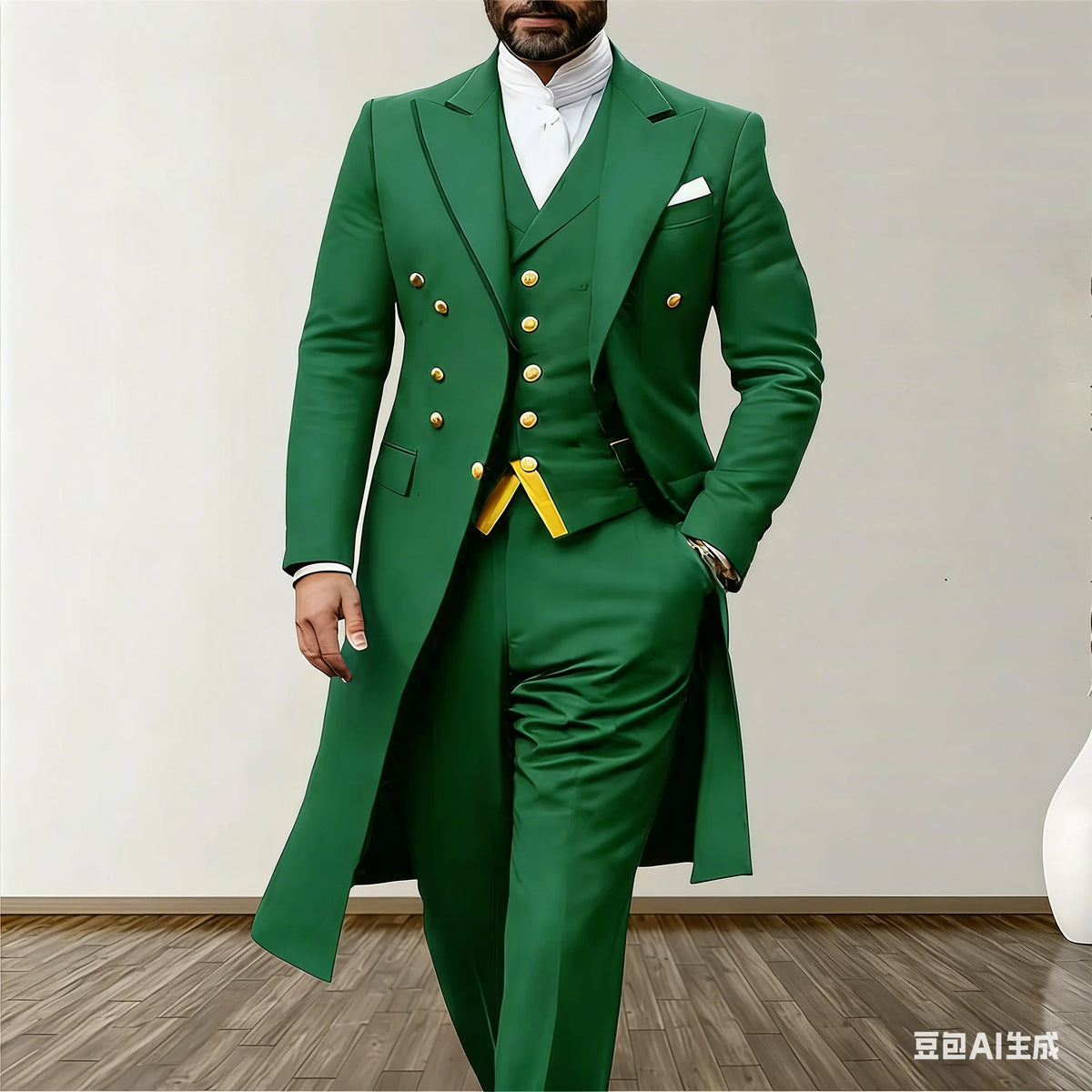 Costume Homme 3 Pièces Tuxedo Satin Blazer Long Gilet Pantalon 8 Coloris XS-5XL – CLEVI Paris