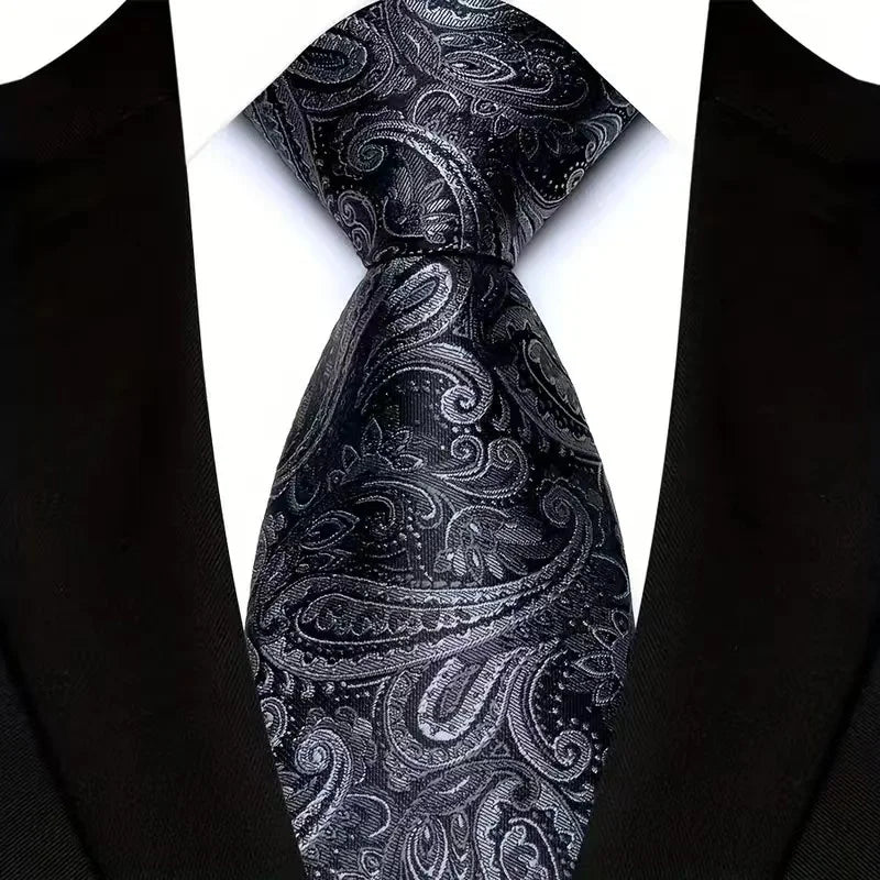 Cravate homme motif cachemire en polyester – CLEVI Paris
