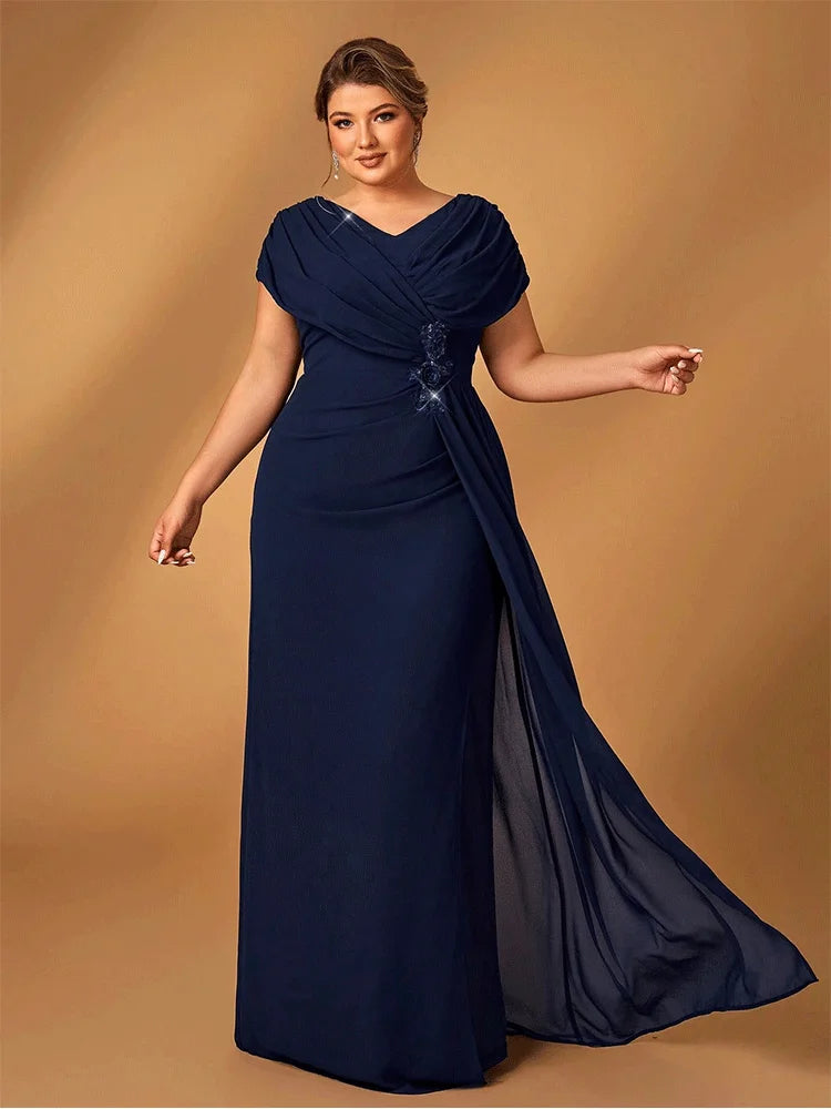 Robe de soirée en mousseline perlée – CLEVI Paris