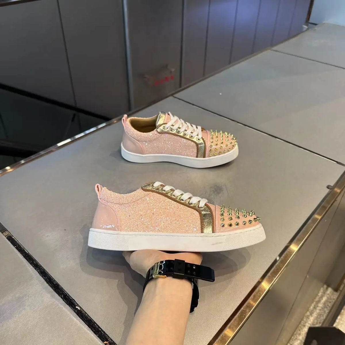 Sneakers Plates Punk Rivets Microfibre Unisexe – CLEVI Paris