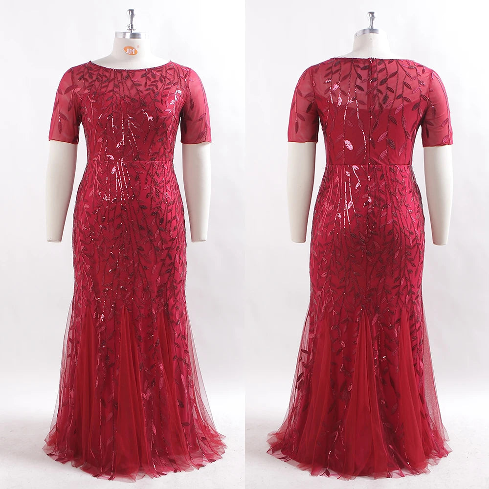 Robe de soirée sirène en tulle col V – CLEVI Paris