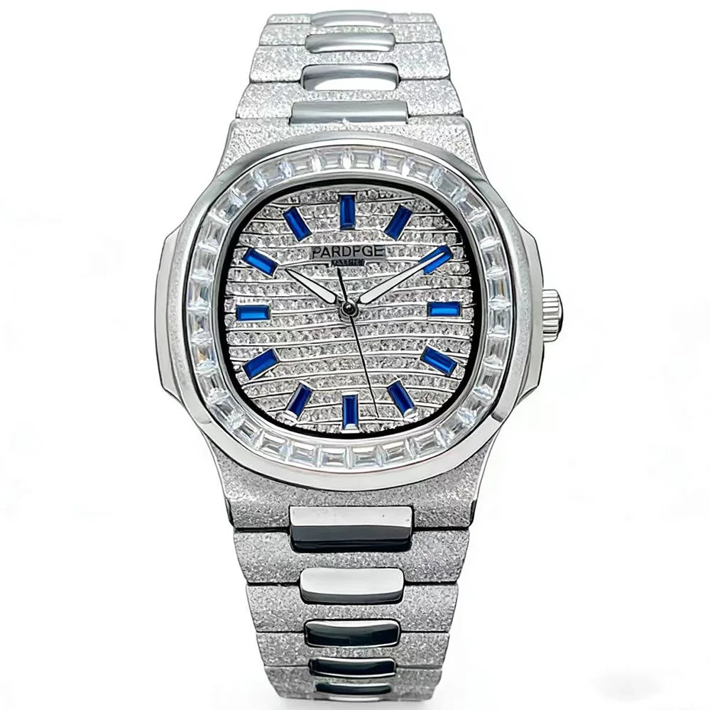 Montre Homme Automatique Carrée Index Diamants Lumineux Acier Huayra – CLEVI Paris