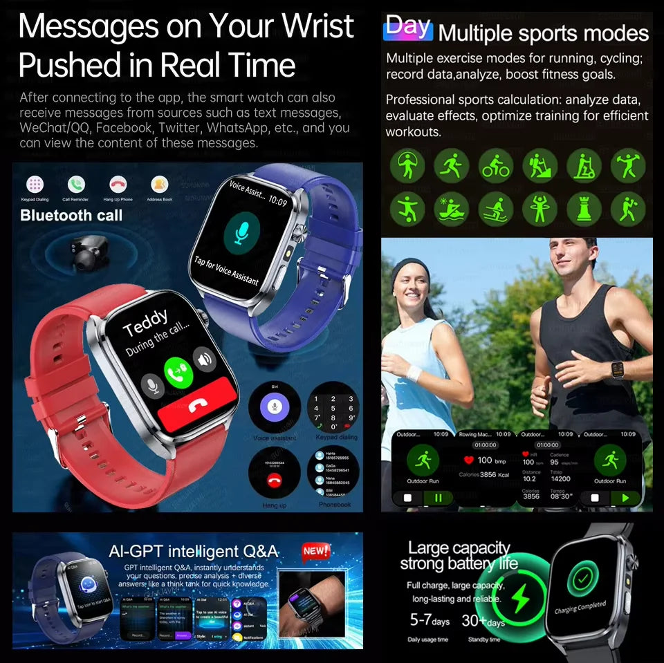 Montre KAVSUMI ET572 AMOLED 2″ Bluetooth – CLEVI Paris