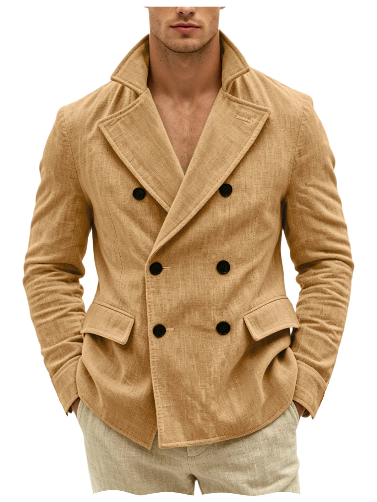 Blazer Croisé Lin Homme – CLEVI Paris