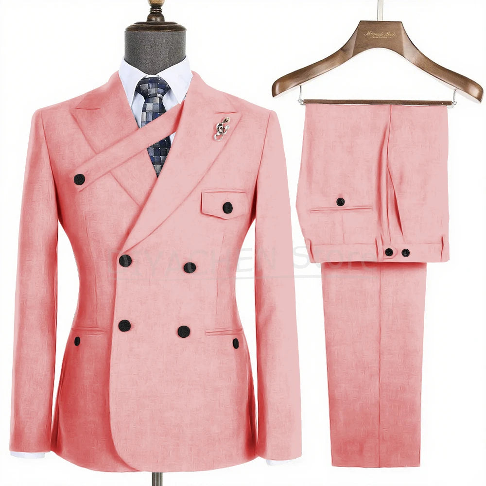 Costume homme croisé à revers pointus – CLEVI Paris