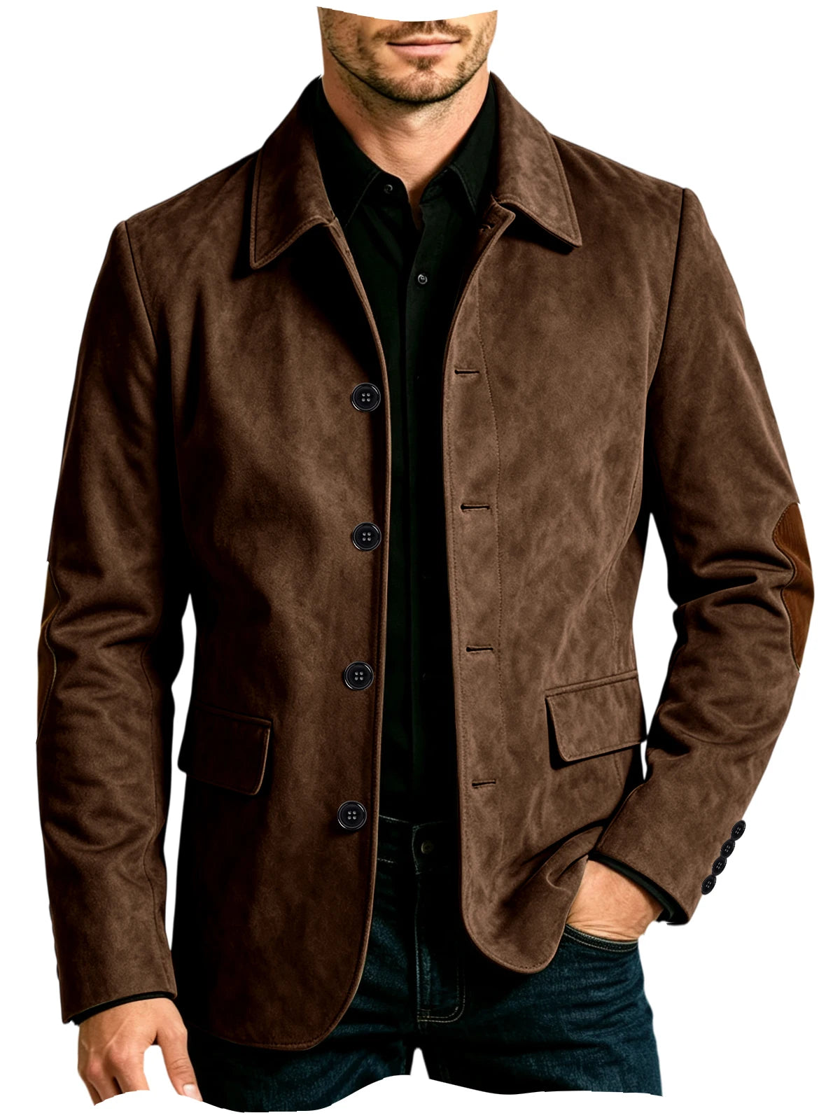 Blazer homme effet daim à coudières – CLEVI Paris