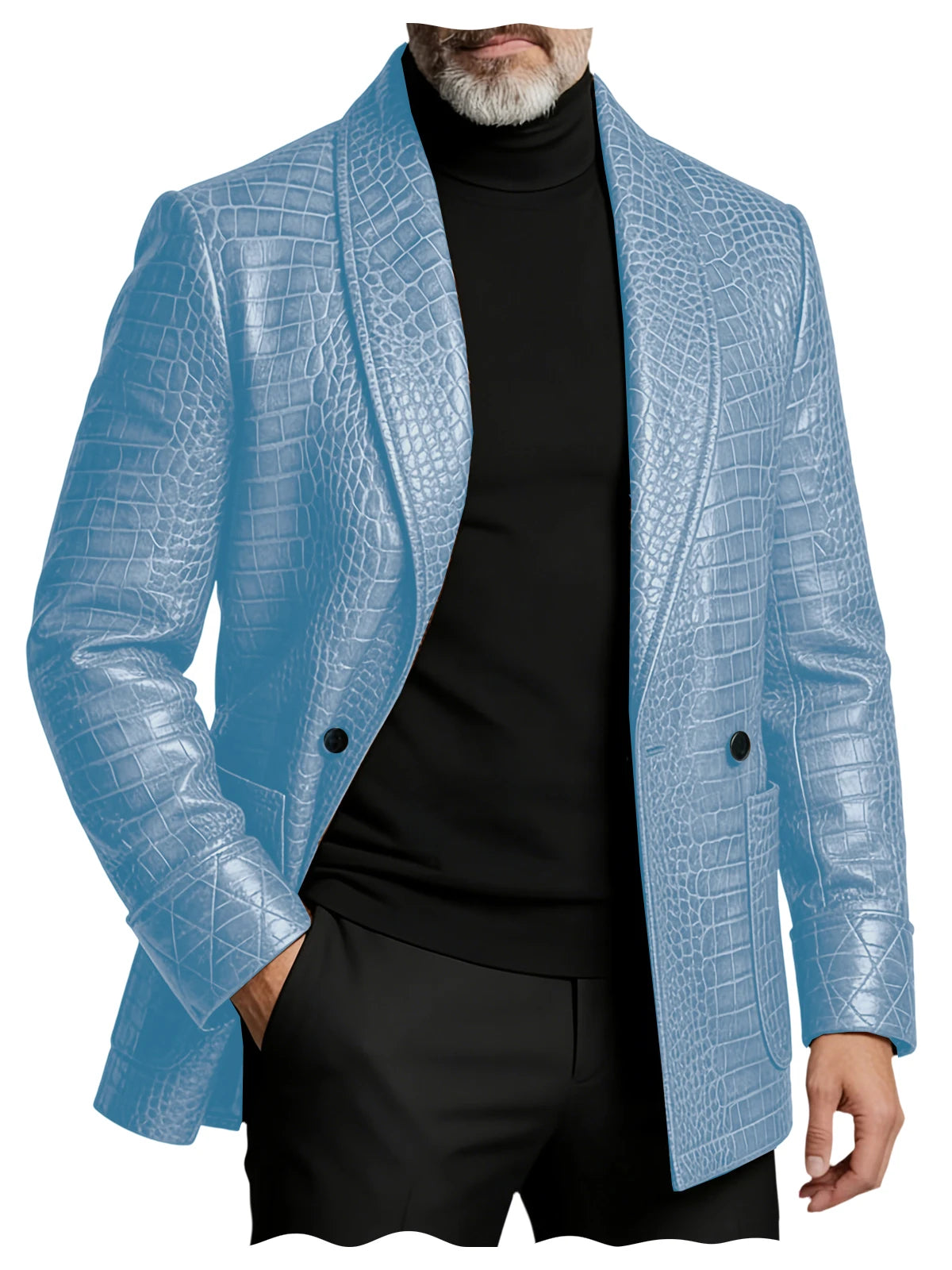 Blazer Homme Effet Croco Double Boutonnage – CLEVI Paris