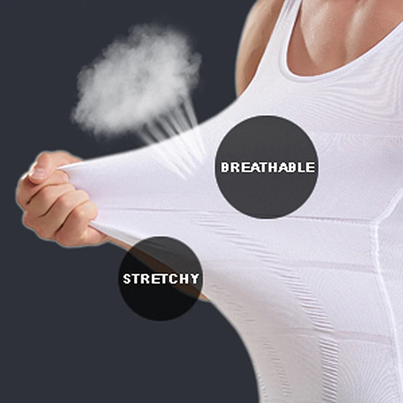 Gaine Amincissante Homme Débardeur Compression Ventre Plat Soutien Dorsal – CLEVI Paris