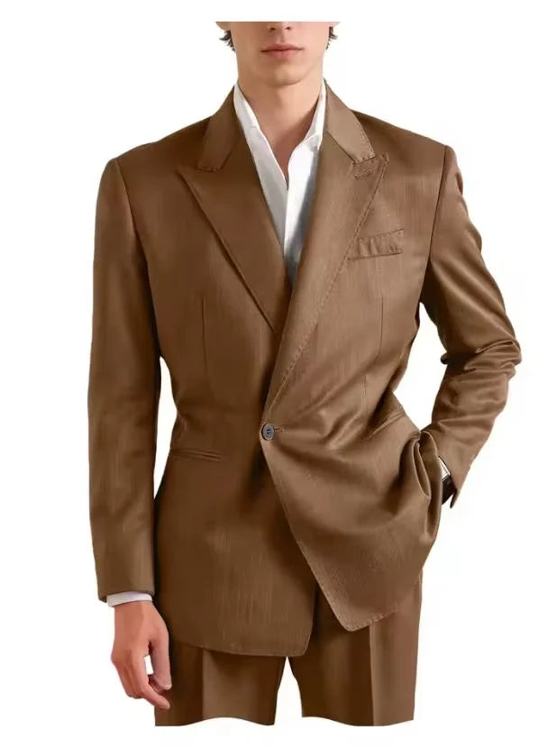 Costume 2 pièces en lin homme vert olive – CLEVI Paris