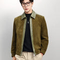 Veste homme en cuir à empiècements texturés – CLEVI Paris
