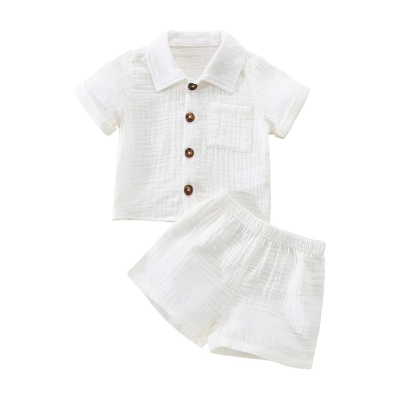 Ensemble bébé haut et short en coton mélangé – CLEVI Paris