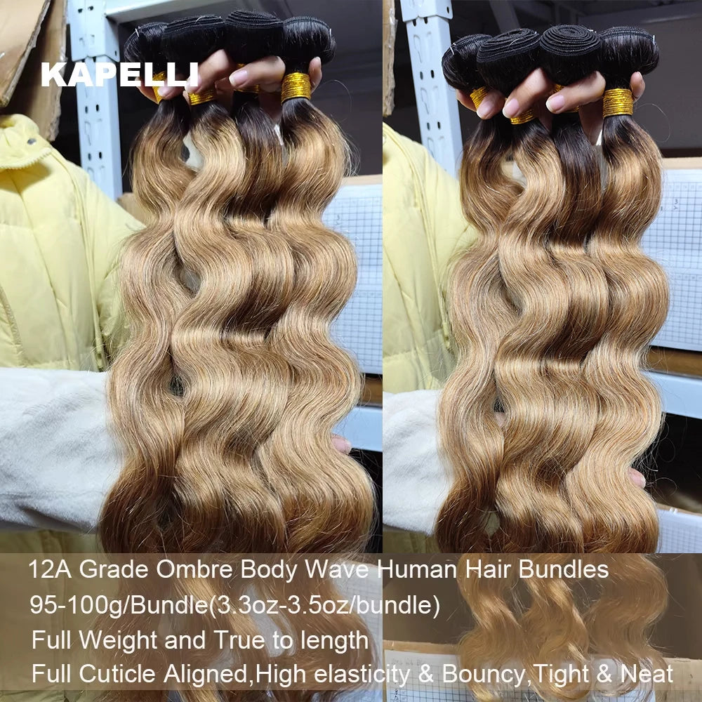Extensions Cheveux Body Wave Ombré Miel 100% Cheveux Humains Brésiliens – CLEVI Paris