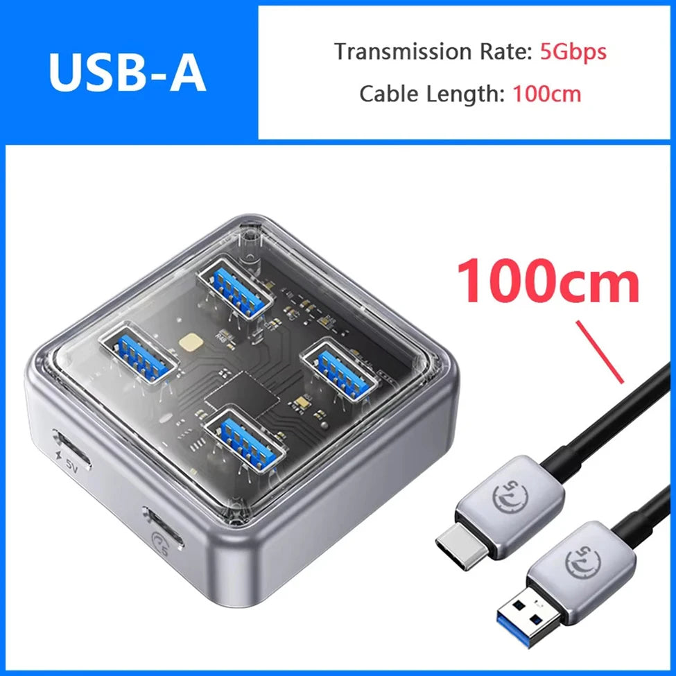 Hub USB ORICO 4 Ports 10Gbps USB-C 3.2 Docking Station PC Mac – CLEVI Paris