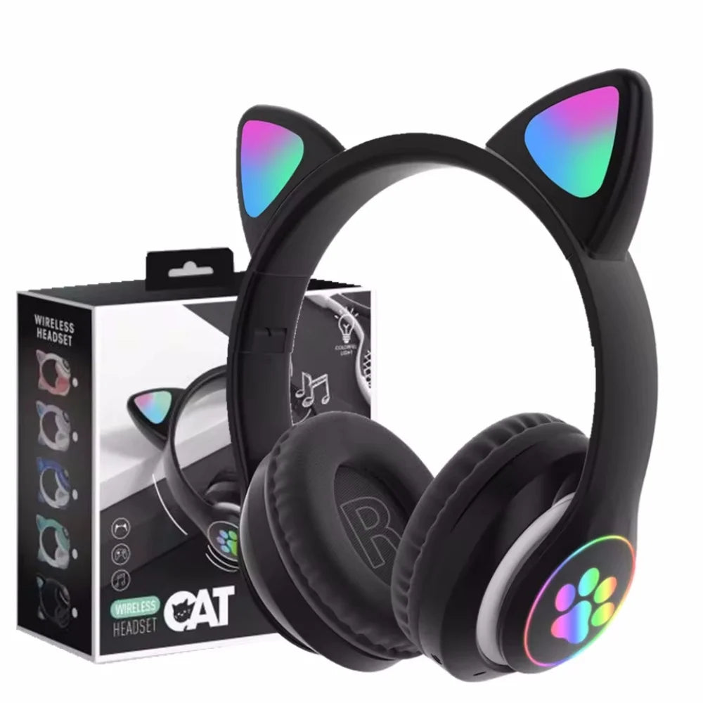 Casque Enfant Oreilles de Chat LED Bluetooth 5.0 – CLEVI Paris