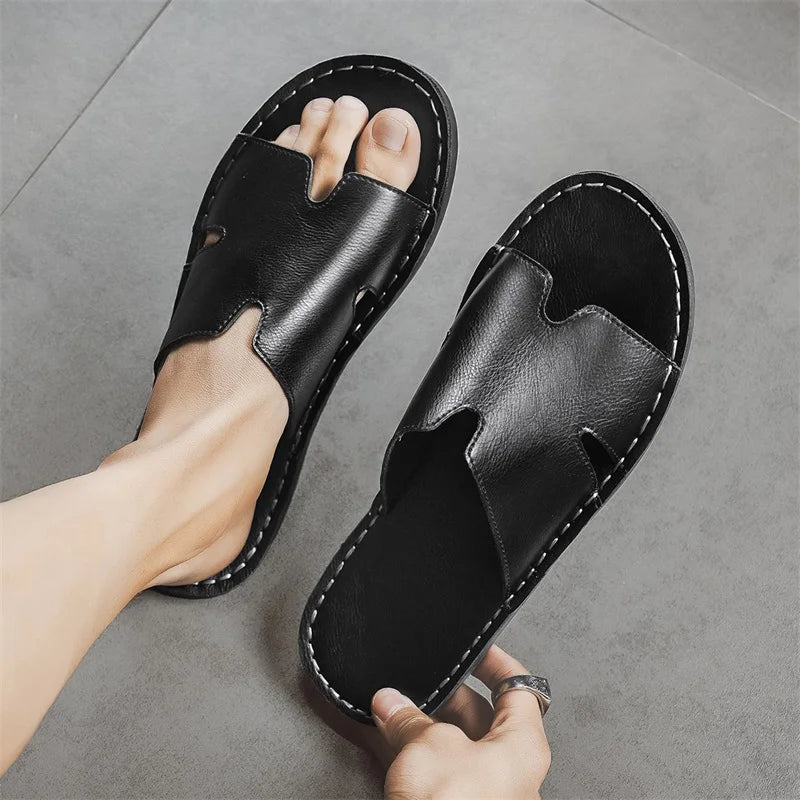 Sandales Homme Cuir Style Gladiateur Casual Antidérapantes – Pointures 38-48 – CLEVI Paris