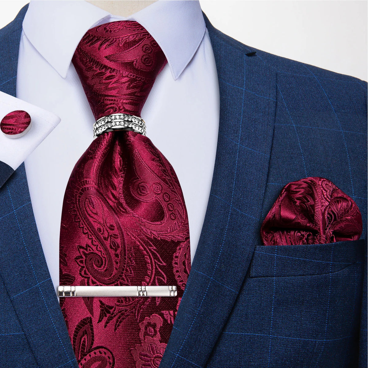 Cravate homme florale avec pince – CLEVI Paris