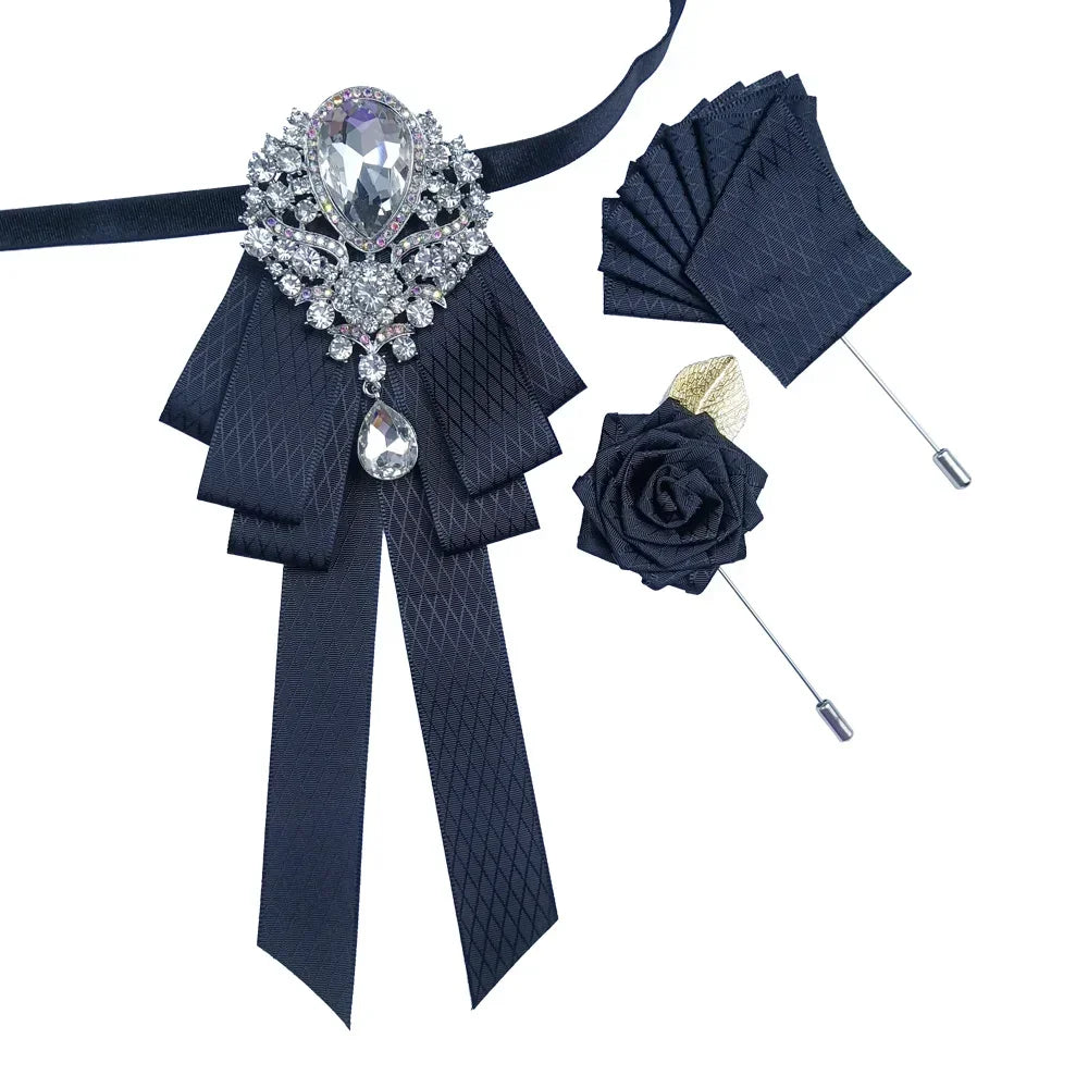 Ensemble nœud papillon 3 pièces, fleurs – CLEVI Paris