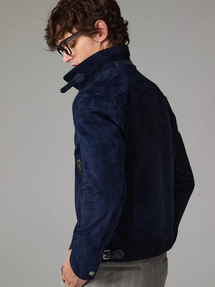 Veste homme en daim à coupe cintrée – CLEVI Paris