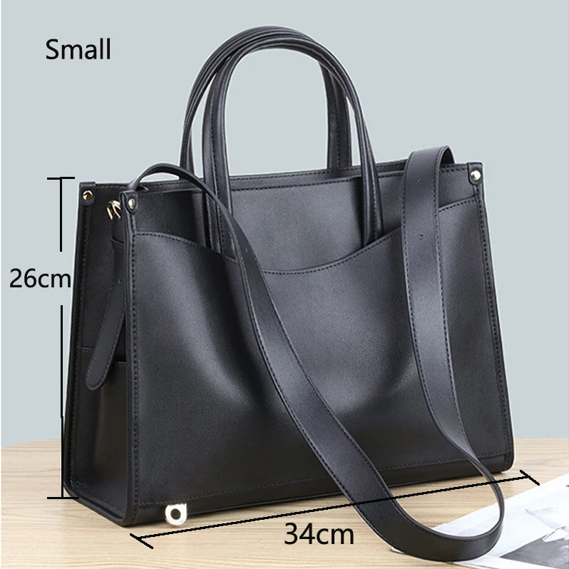 Sac Fourre-Tout Femme Cuir Véritable Bandoulière 2 Tailles – CLEVI Paris