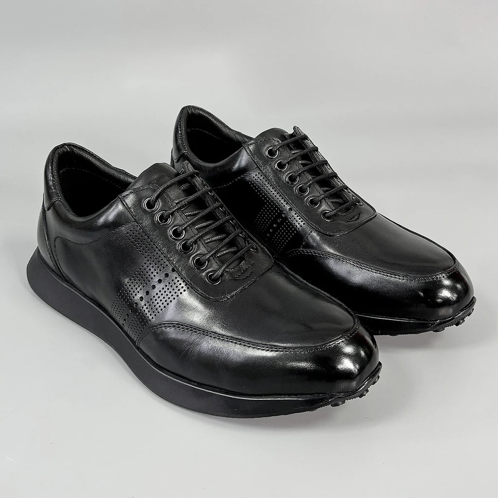 Sneakers en cuir à motif brogue pour homme – CLEVI Paris