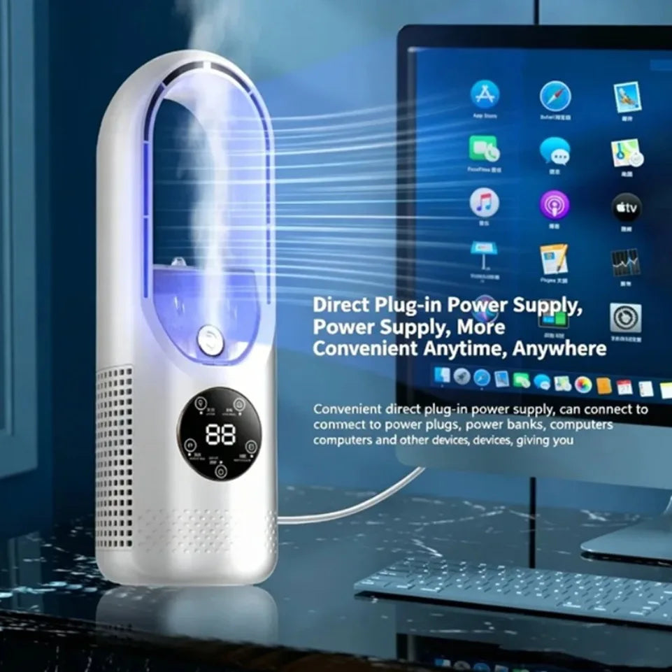 Ventilateur humidificateur USB de bureau silencieux – CLEVI Paris