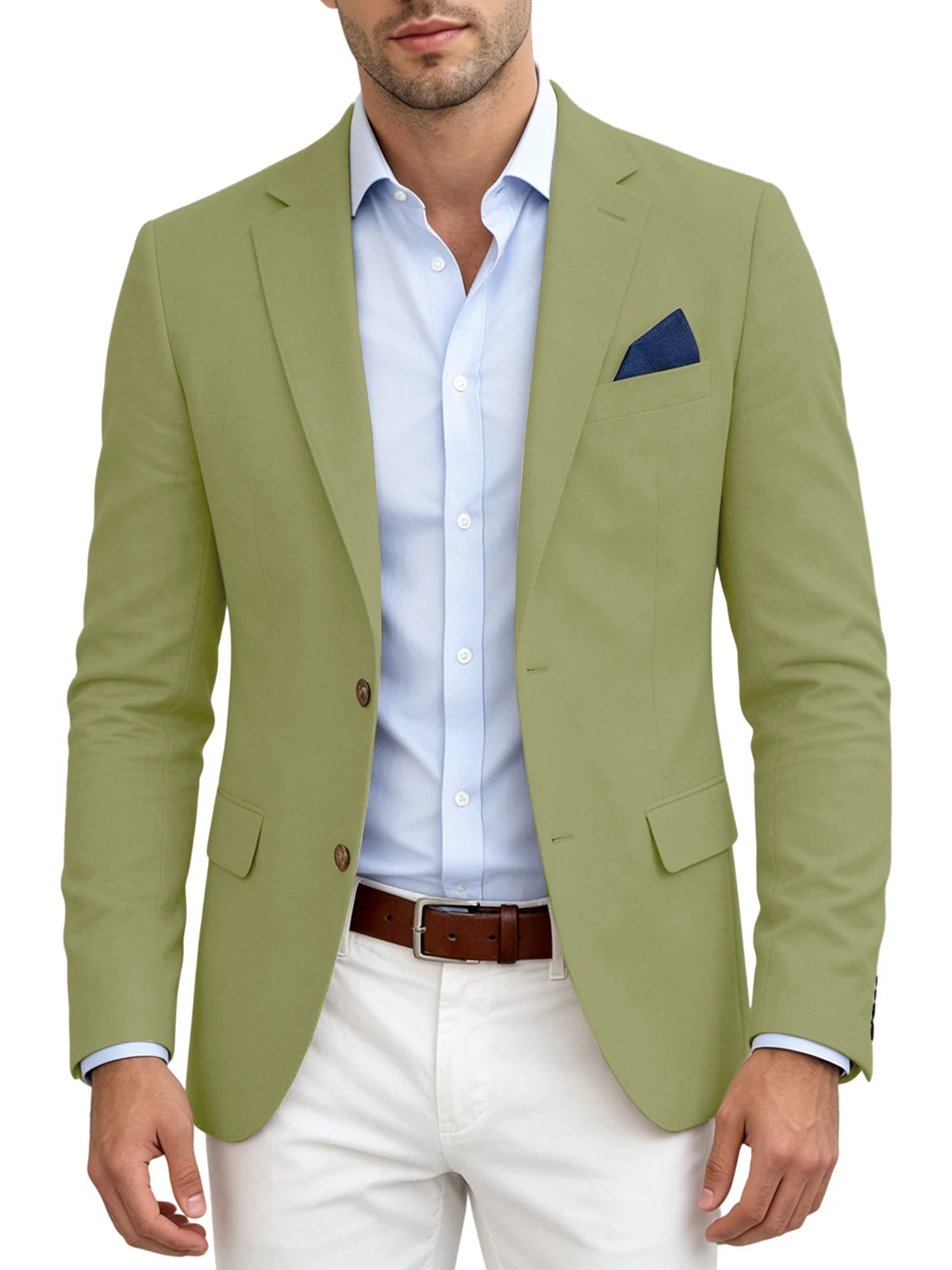 Blazer homme en lin mélangé, 2 boutons – CLEVI Paris