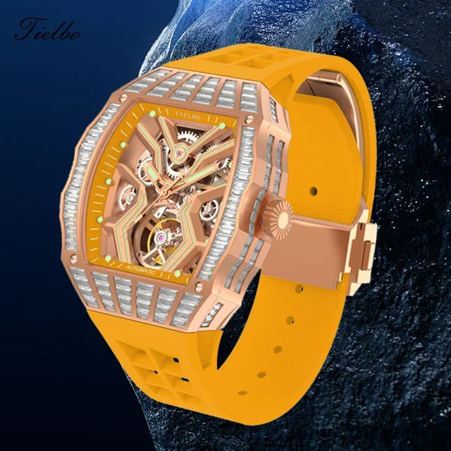 Montre Automatique Squelette Saphir Cristaux Homme – CLEVI Paris