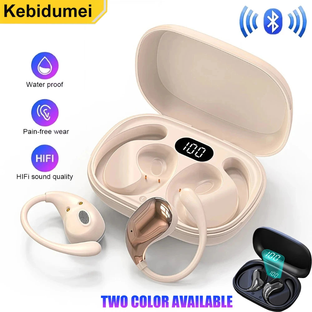 Écouteurs Open-Ear KEBIDUMEI BT 5.4 LED Tactile HiFi – CLEVI Paris