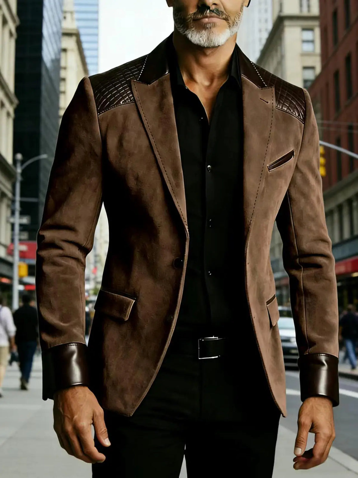 Blazer homme ajusté à détails crocodile – CLEVI Paris