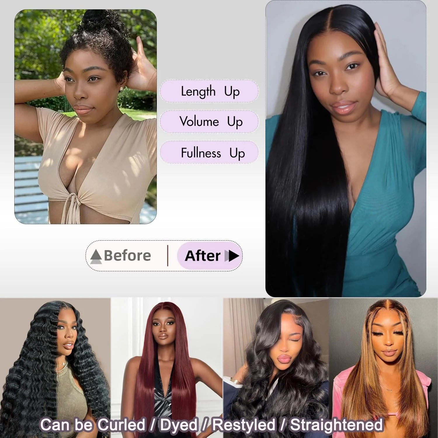 Extensions Bone Straight Cheveux Péruviens Vierges 15A – Bundles 1/2/3/4 Pcs – CLEVI Paris