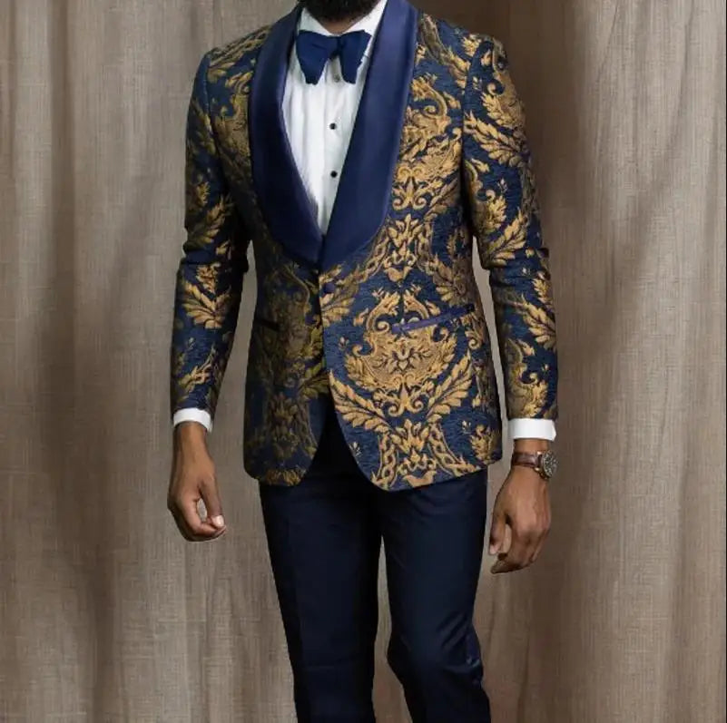 Smoking Homme Jacquard Floral – CLEVI Paris