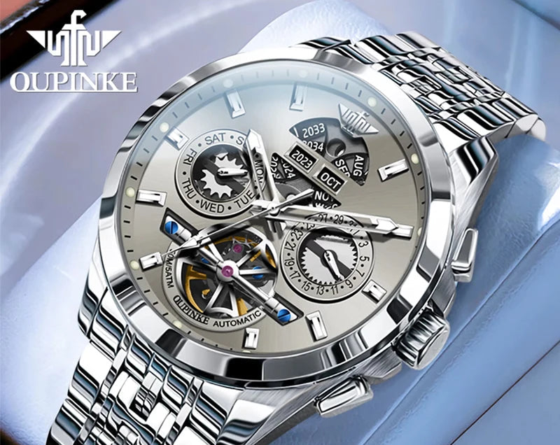 Montre Homme Automatique Squelette Calendrier Oupinke 3251 – CLEVI Paris