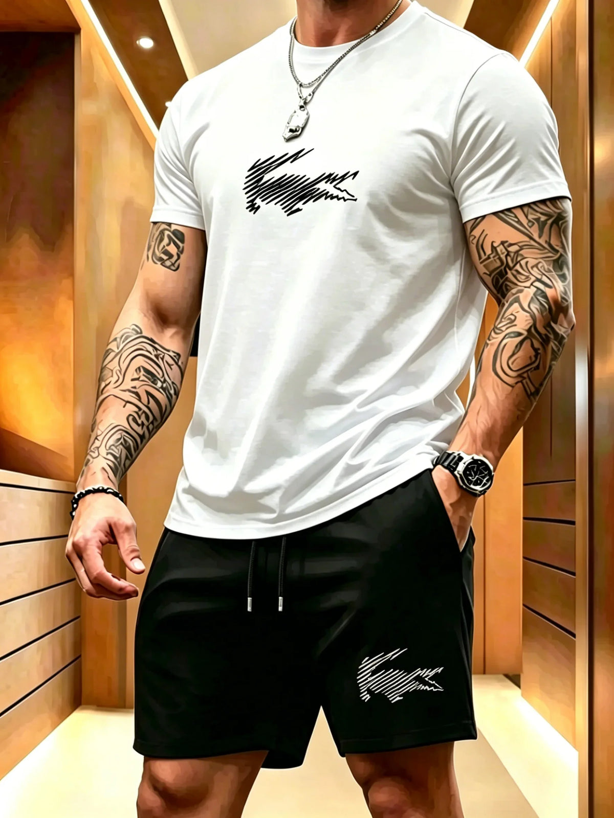 Ensemble sport homme t-shirt et short – CLEVI Paris