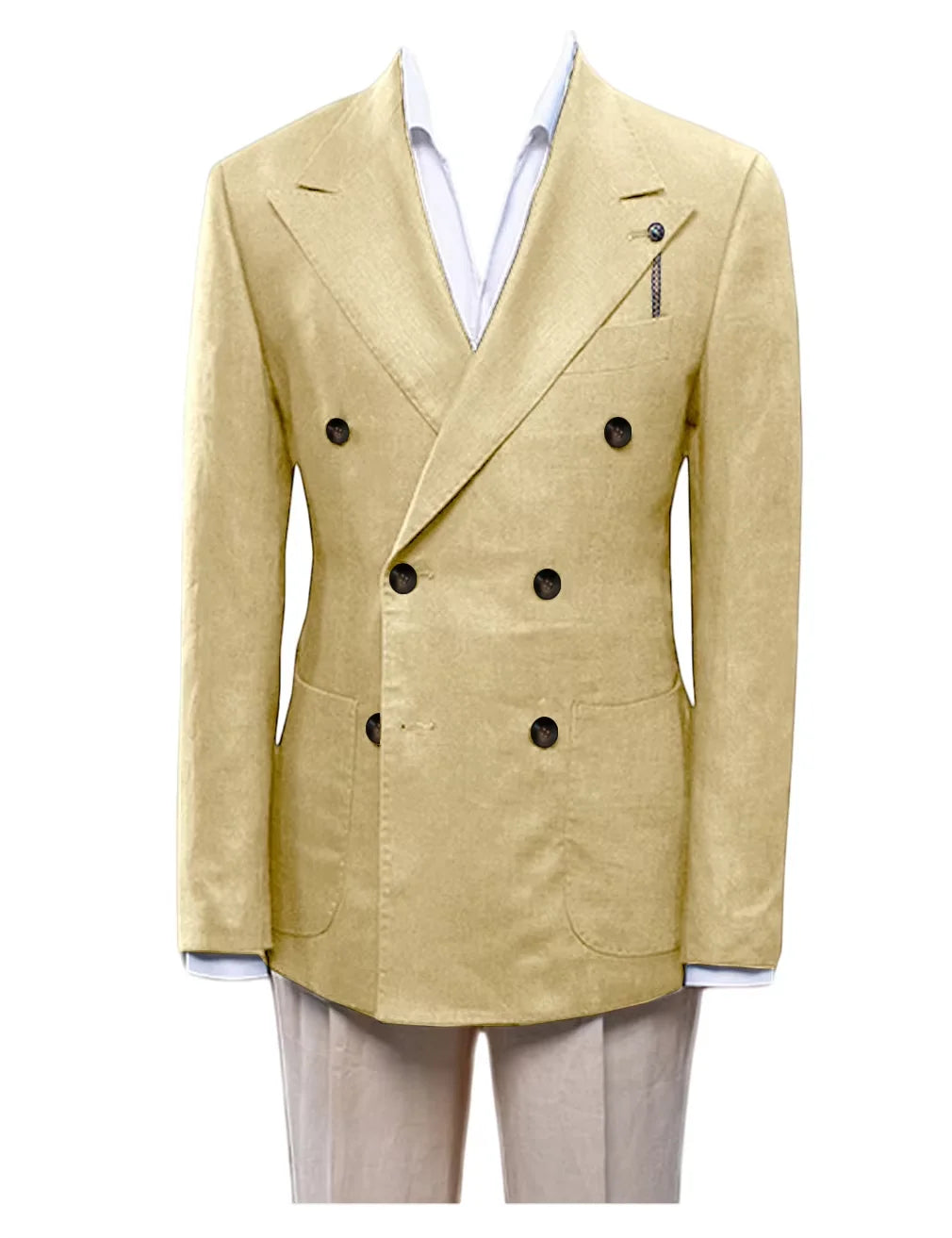 Blazer croisé lin et coton homme – CLEVI Paris