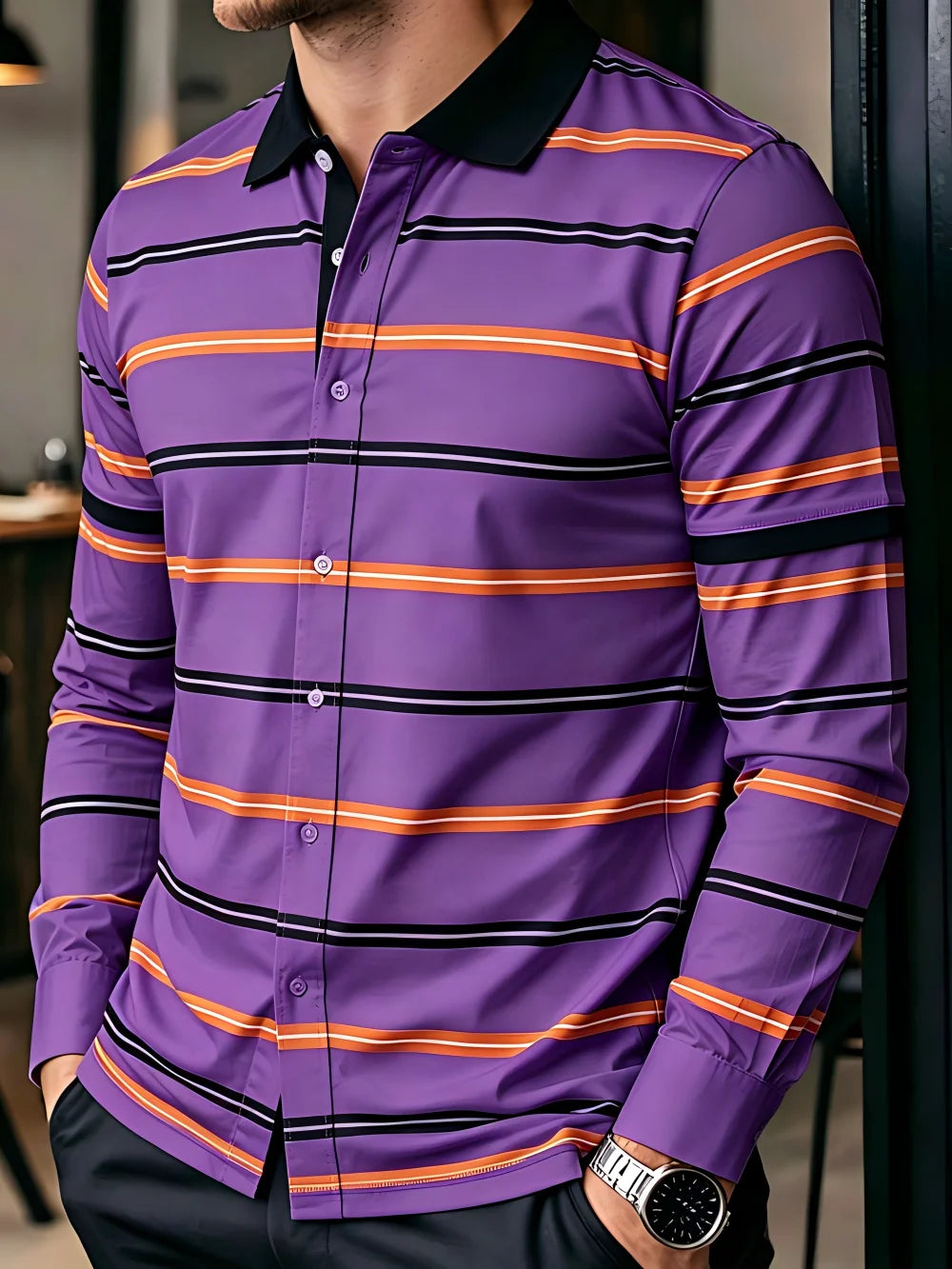 Chemise homme rayée classique – CLEVI Paris