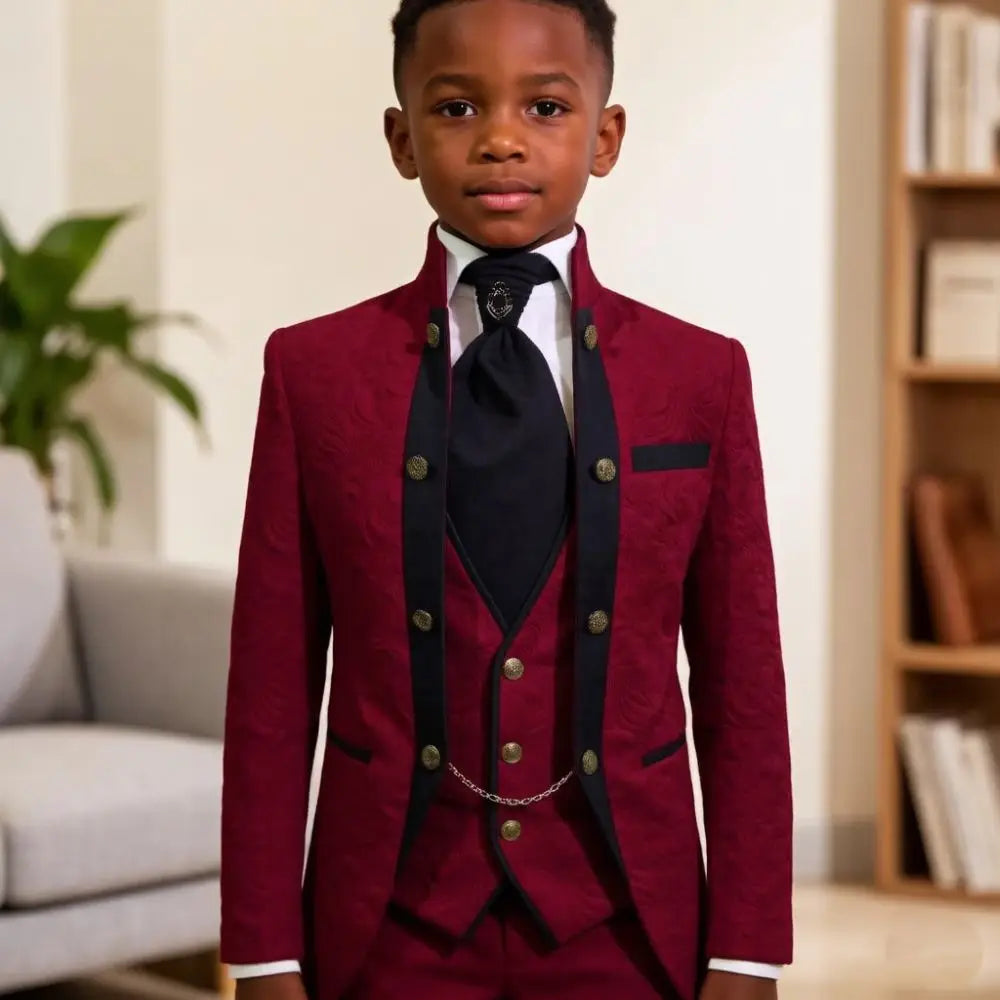 Costume garçon à col montant double boutonnage – CLEVI Paris