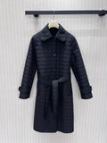 Veste longue matelassée femme à ceinture – CLEVI Paris