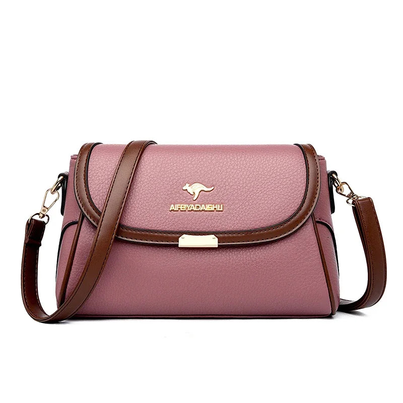 Sac À Main Femme Vanderwah Cuir Lychée Rabat 27x17cm Bandoulière – CLEVI Paris