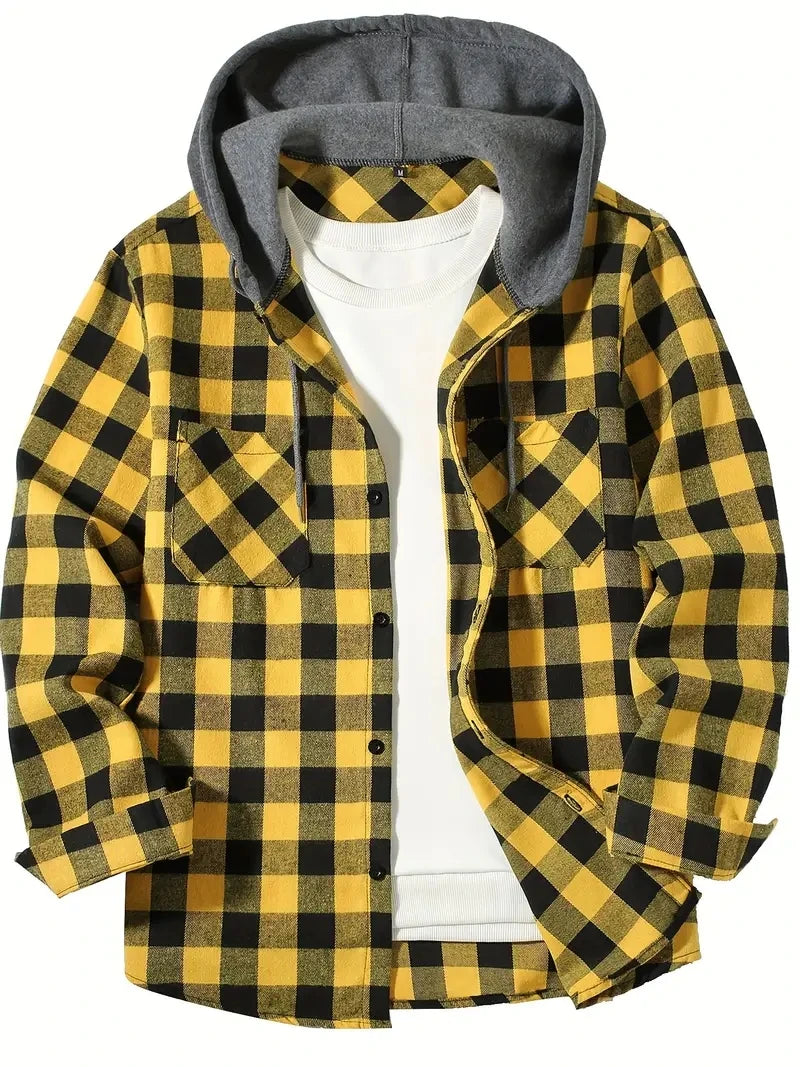 Chemise homme à capuche à carreaux – CLEVI Paris