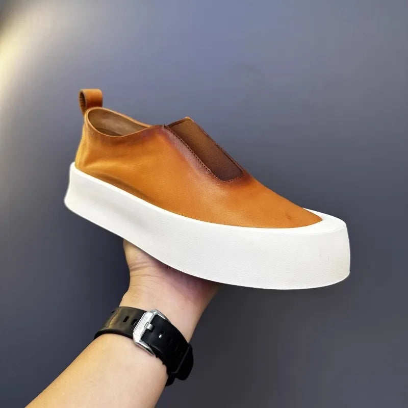 Loafers Plateforme Homme Cuir Véritable Vintage 3 Coloris EU 38-44 – CLEVI Paris